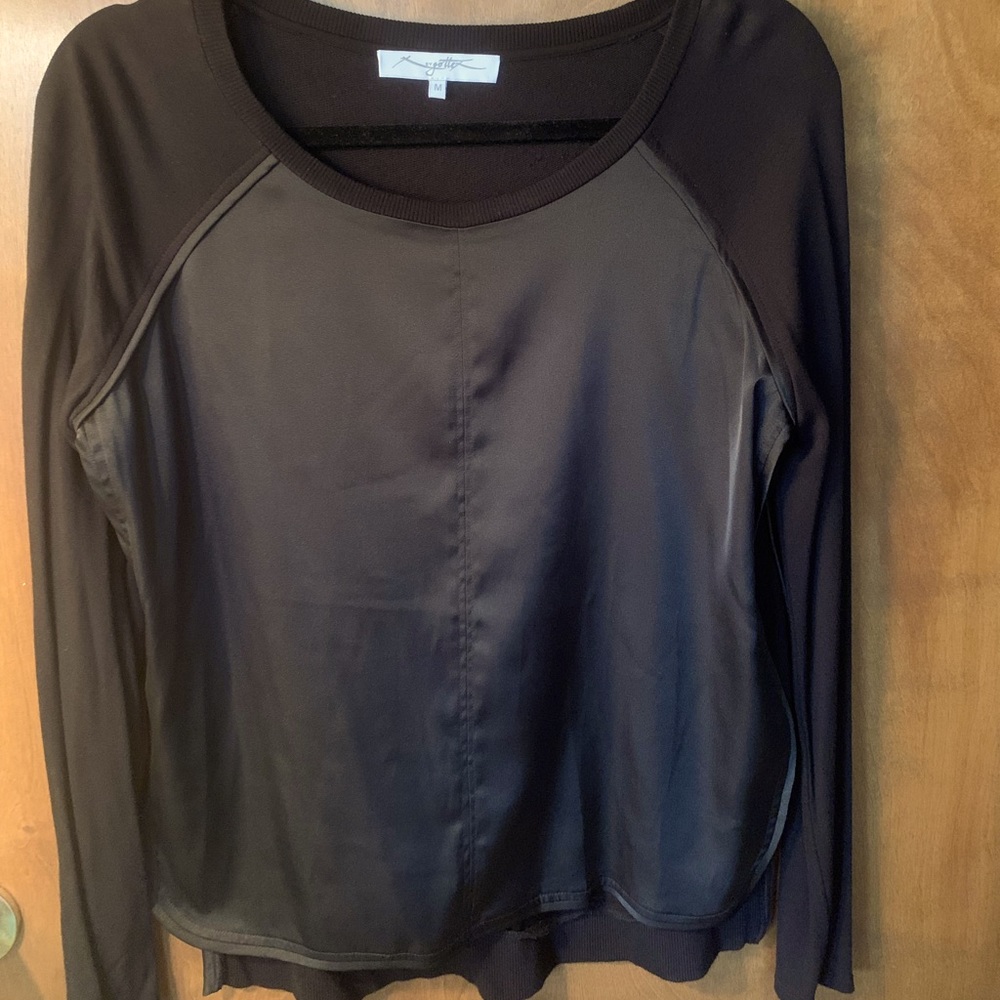 Black long sleeve top by Gottex (purchased through Soma). Medium.